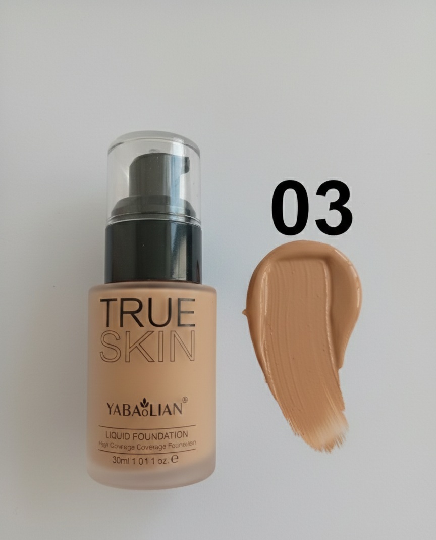 03 nijansa- TRUE SKIN/ YABAOLIAN LIQUID FOUNDATION High Coverage Longwear Foundation 30ml/1.01 fl.oze