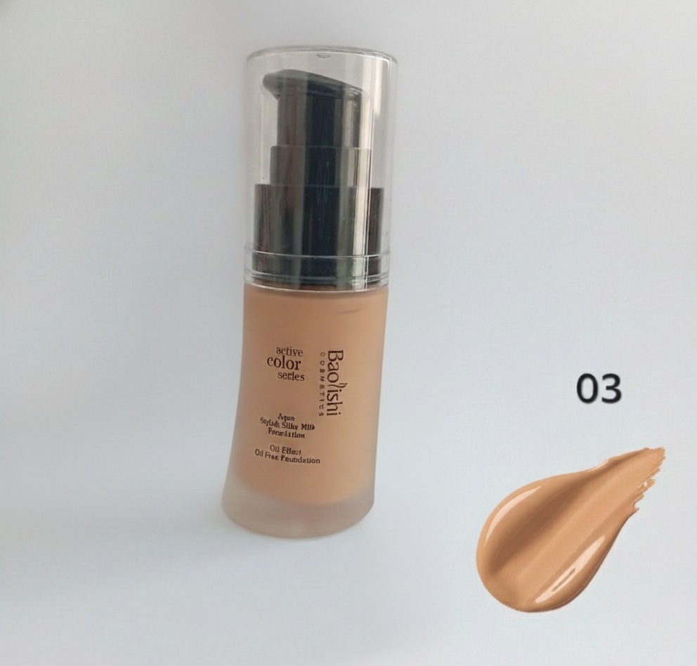 03 nijansa- Baolishi COSMETIC active color series s Aqua Stylish Silky Milk Foundation Oil Effect Oil Free Foundation